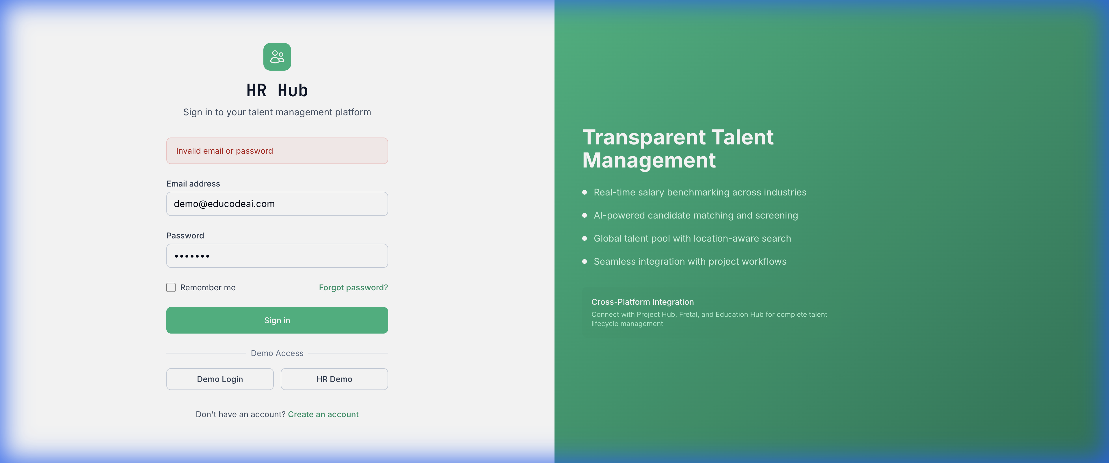HR Hub Talent Dashboard